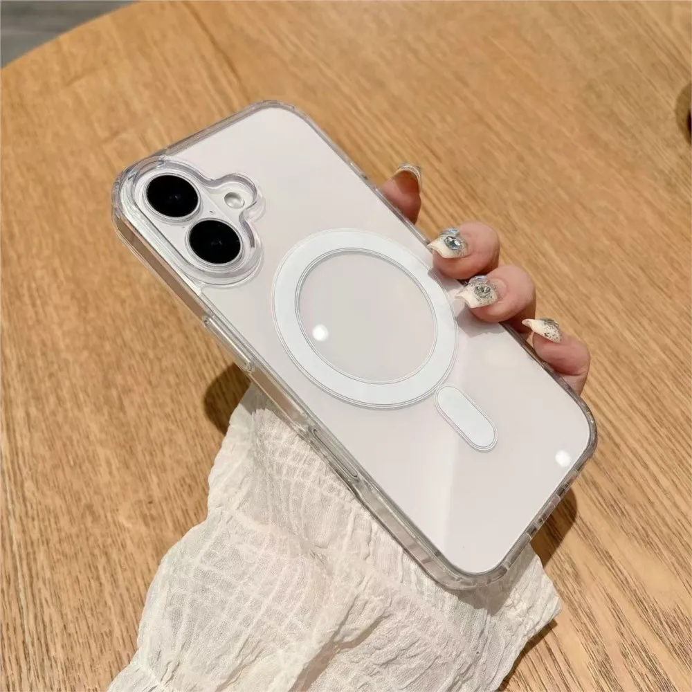 Magnetische Transparente Harte Acryl-Handyhülle für Magsafe iPhone 17 16 15 13 14 12 11 Pro Max 16e 17e Mini Air Durchsichtige Abdeckung