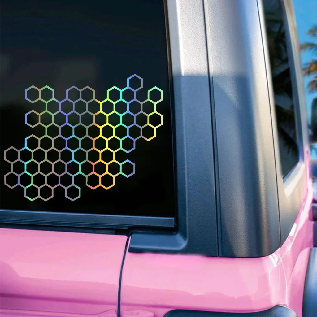 허니콤 오픈 스타일 자동차 스티커 (자동차 창문, 차체, 오토바이용) 멋진 개조 테일 라이트 스티커, 레이싱 헬멧 비닐 데칼