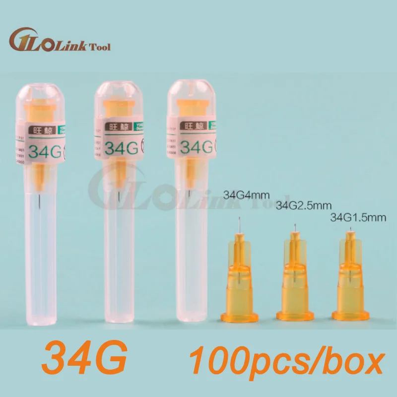 100pcs Needle 34g 1.5mm For Beauty injection syringe filler Safety Wrinkle Hand Tool  Tool Parts