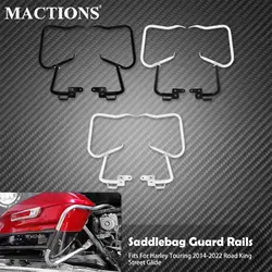 Motorcycle Rear Saddlebag Bracket Guard Bars Kits Support Bar Steel For Harley Touring CVO Road Electra Street Glide 2014-2022