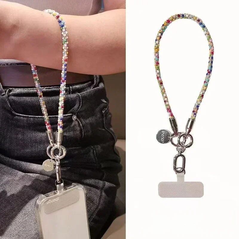 

Candy Color Short Outdoor Anti-drop Multi-function Mobile Phone Lanyard Crossbody Bag Hand-held Chain Fashion Bag Universal Bag
