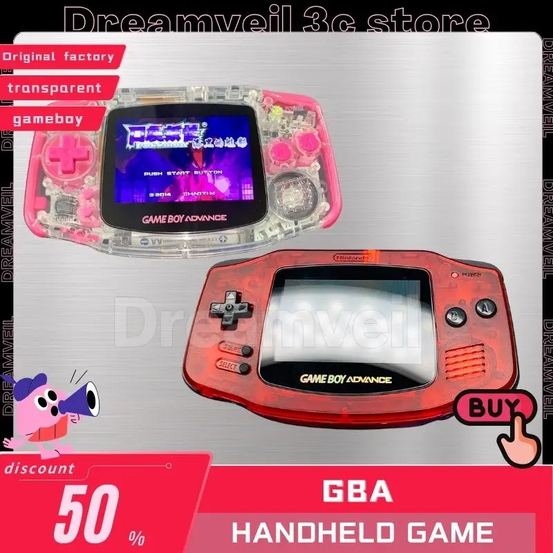 

GBA Handheld Game Console Transparent Portable Gamepad Highlight Ips Screen Gamer Console With Battery Flip Machine For Gba/Nes