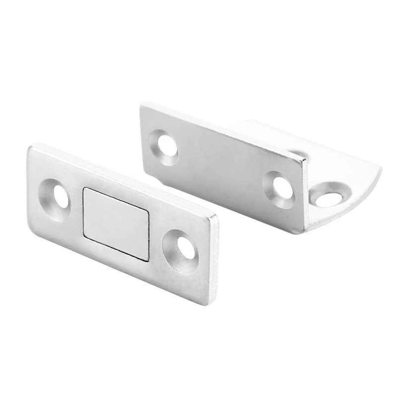 

2pcs/Set Punch-free Thin L-shaped Invisible Cabinet Catches Manganese Steel Wardrobe Door Cabinet Door Magnets