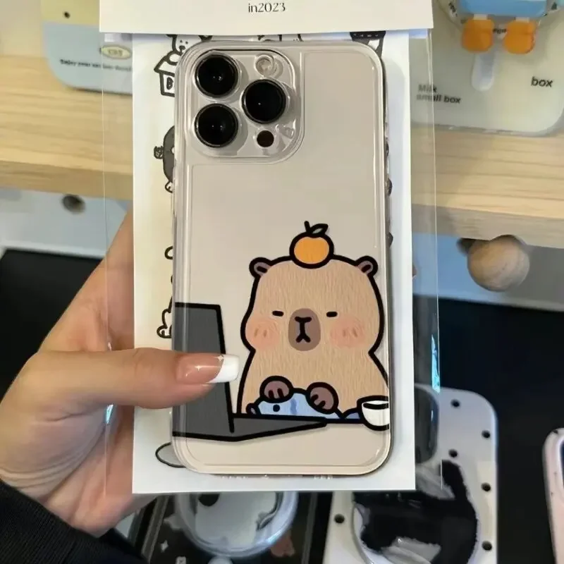 Funda con patrón de capibara para Samusng Galaxy S25 S24 S23 S22 S21 Ultra Plus S24FE S25Plus A55 A54 A35 A24 A34 A52 A53 5G