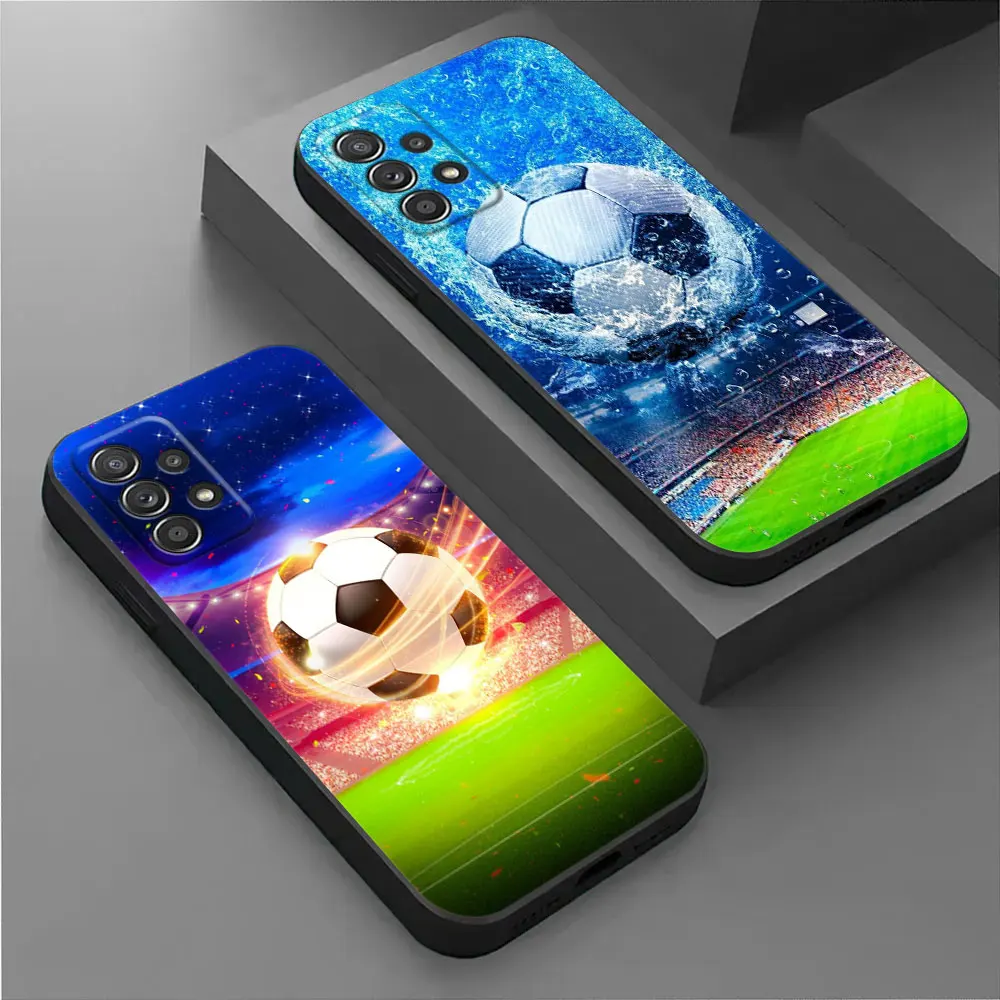 Football Field Soccer Ball Case For Samsung Galaxy A17 A27 A57 A37 5G A07 A55 A54 A34 A35 A25 A15 A56 A36 A26 A16 A06 Back Cover