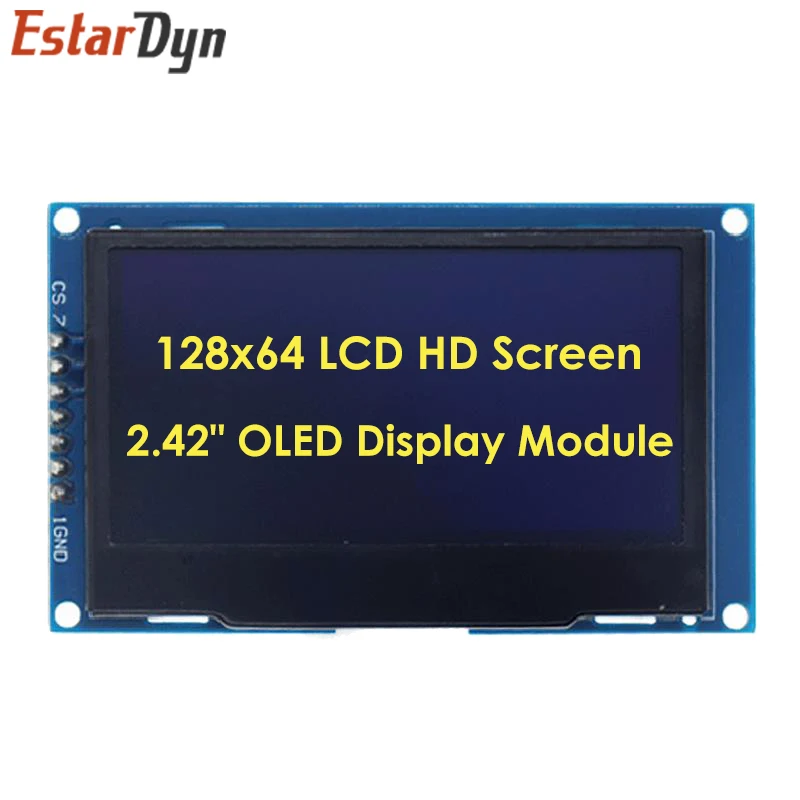 Imagem -05 - Módulo de Exibição Oled para Arduino Uno r3 Interface Serial 242 Polegadas Tela Lcd hd 128x64 Ssd1309 Pinos Spi Iic I2c