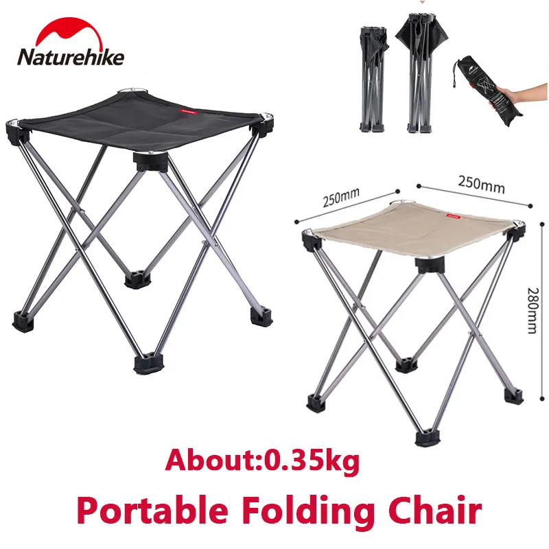 Naturehike Ultralight Aluminum Alloy Portable Chair Outdoor Folding Bench Stool Picnic Camping supplies Tourist Relaxing chairs