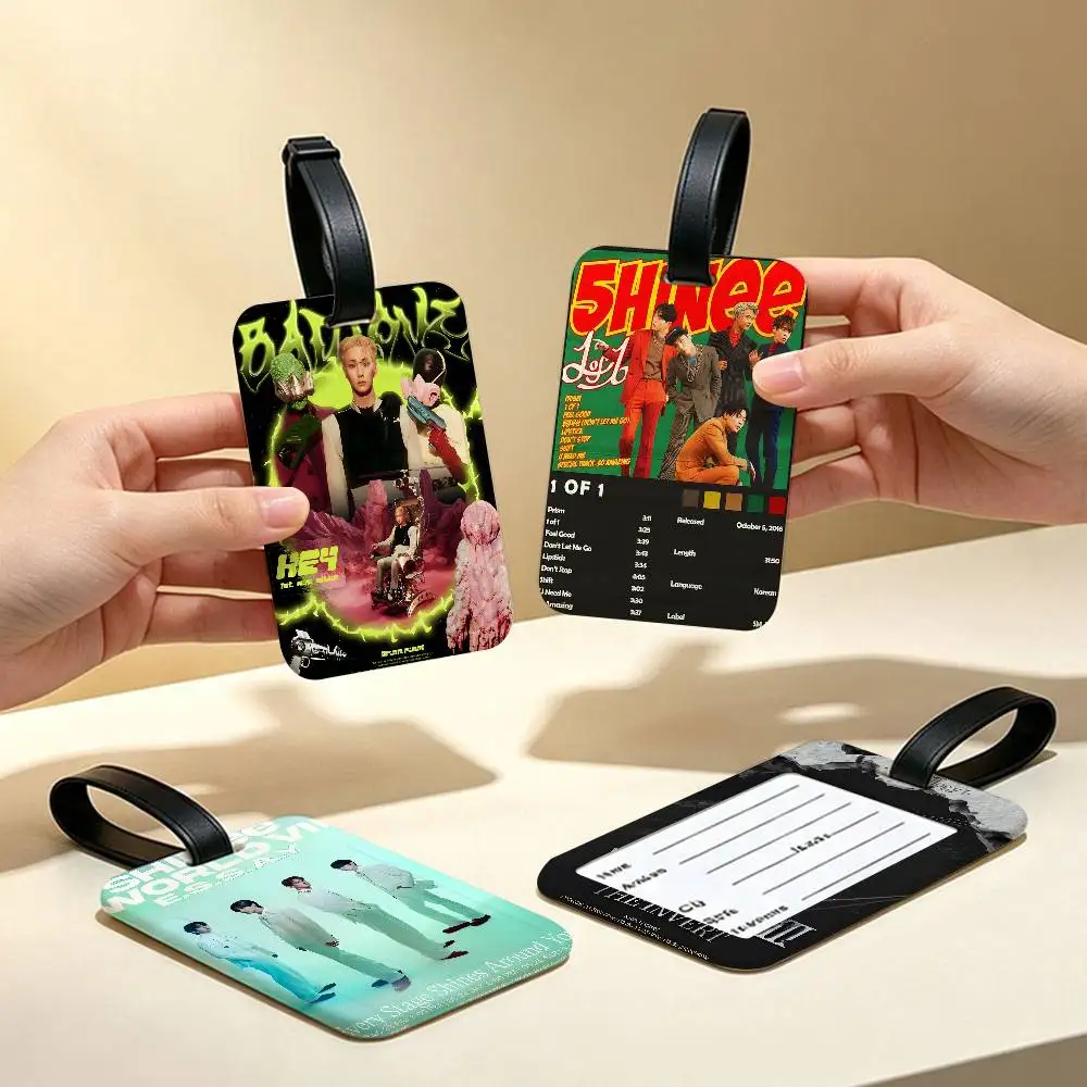 S-SHINee Kpop-Vocal PVC Baggage Identification Tag Anti lost Information Card Holder Travel Suitcase Name Tag