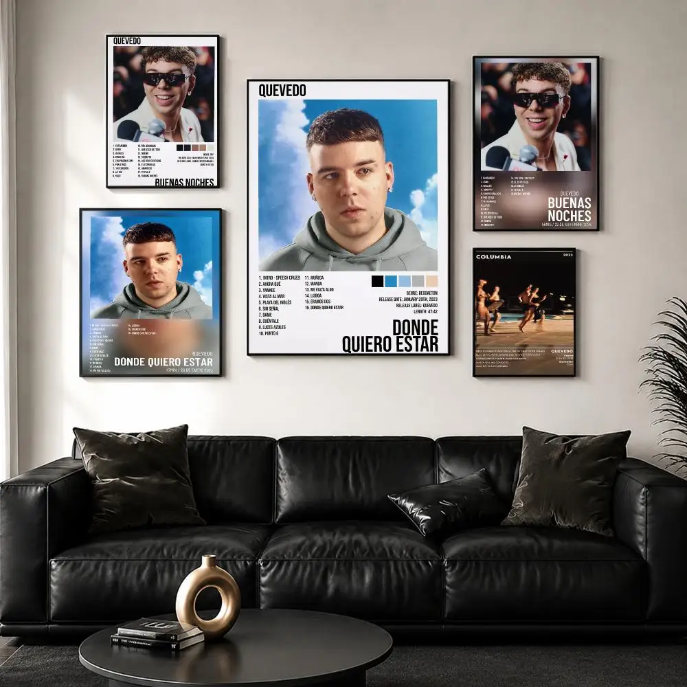 Rapper Music Album Q-Quevedo Poster Decorative Wall Art Sticker Mural Print for Bedroom Living Room Hallway Home Decor Gift