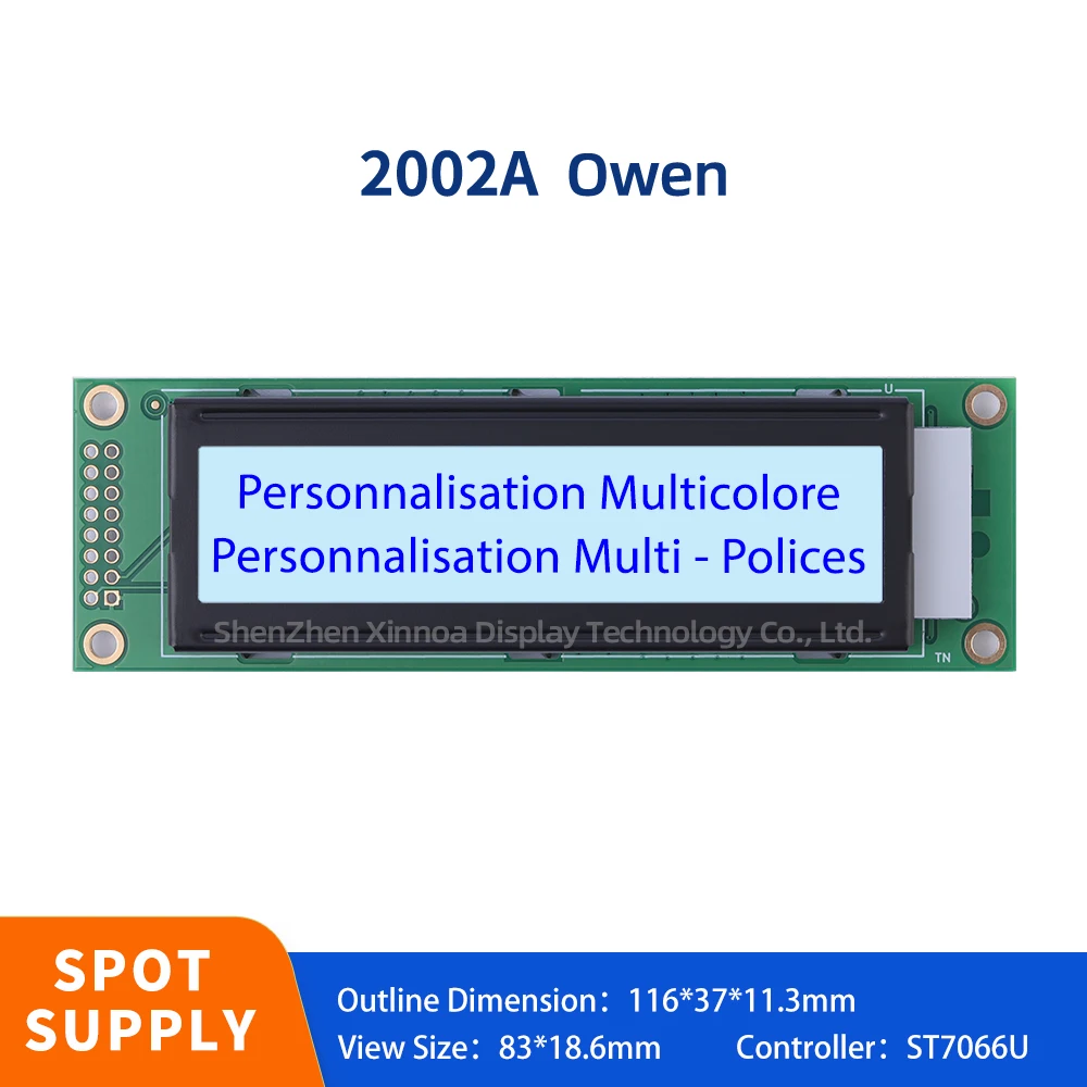 

Double Row Interface Module 5V 3.3V Optional 2.6 Inches 16PIN Gray Film Blue Letters European 2002A High Brightness LCD Screen