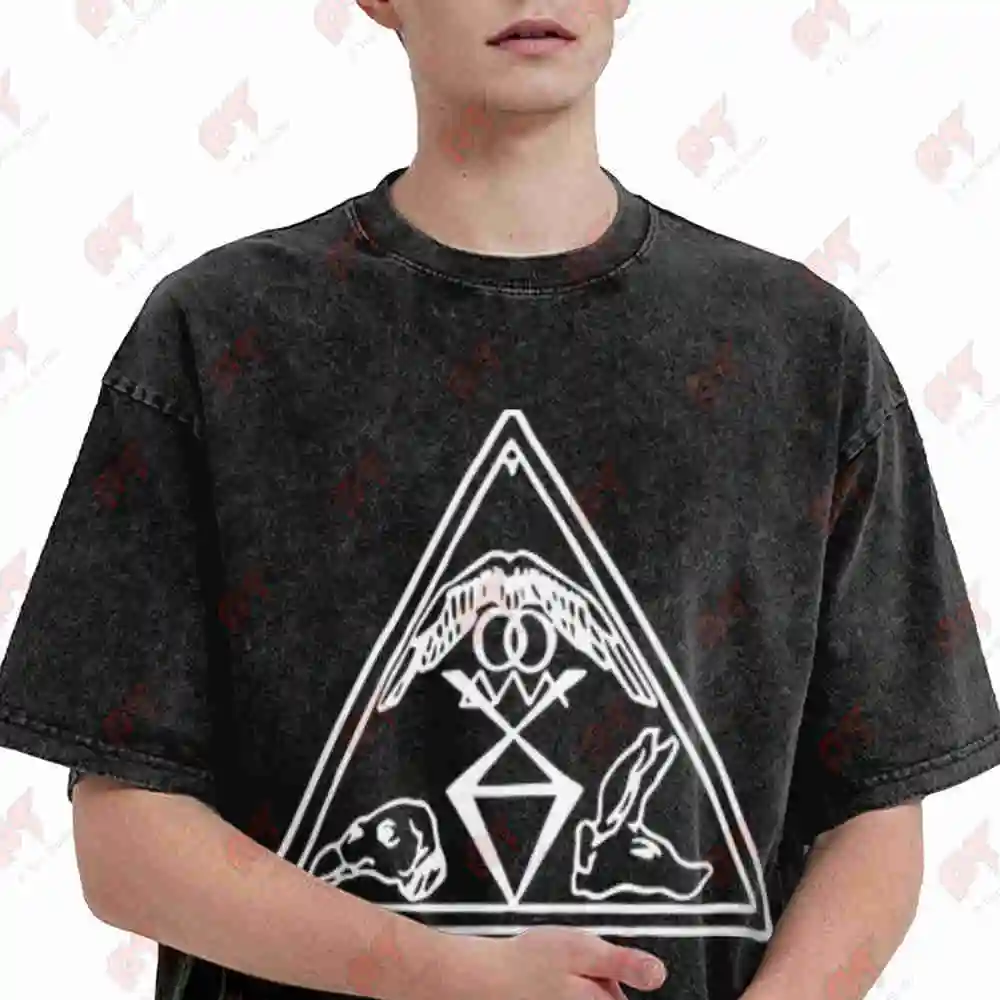 Death Posture Sigil Austin Osman Spare Occult Black Magic Vintage Washed Tee Pure Cotton T-Shirt
