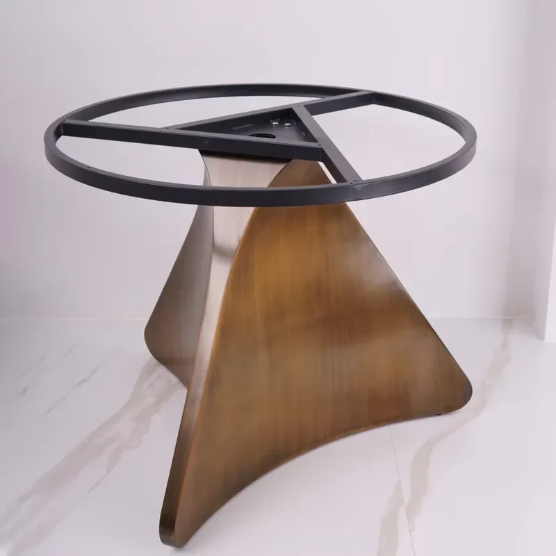 Brass Dining Table Base New Baroque Bronze Round Dining Table Base and Stainless Steel Bottom Gold Metal Base Side Table