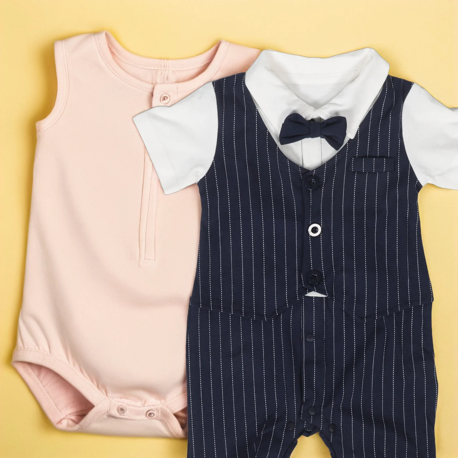 

Elegant British Style Summer Baby Jumpsuit Boy One-piece Outfit Short Sleeve Breathable Cotton Skin Friendly Formal for Newborn