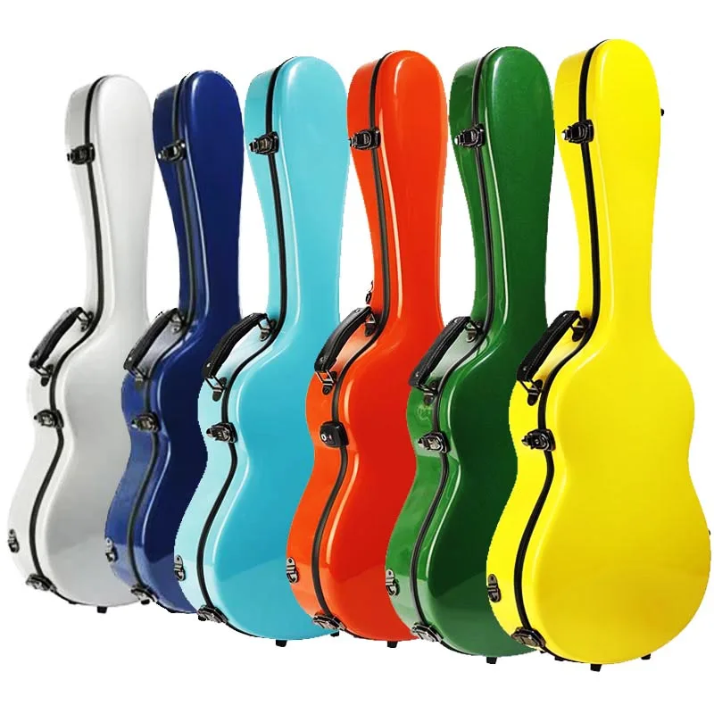 Double straps 39/ 41 inch classical / folk guitar case FRP anti drop compression shock absorption box