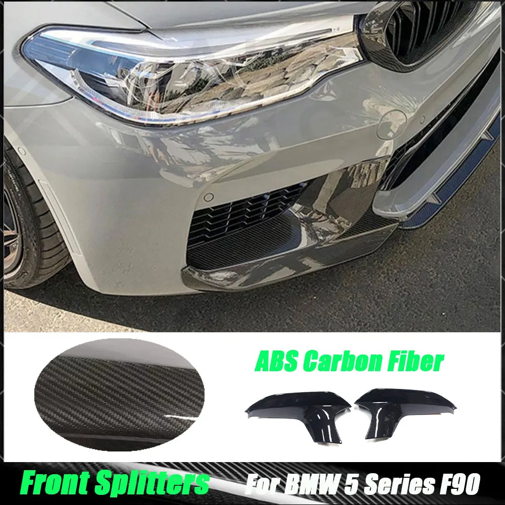 

ABS GLoss Black Front Bumper Splitters For BMW 5 Series F90 M5 2018 -2020 Bumper Canard Guard Carbon Look