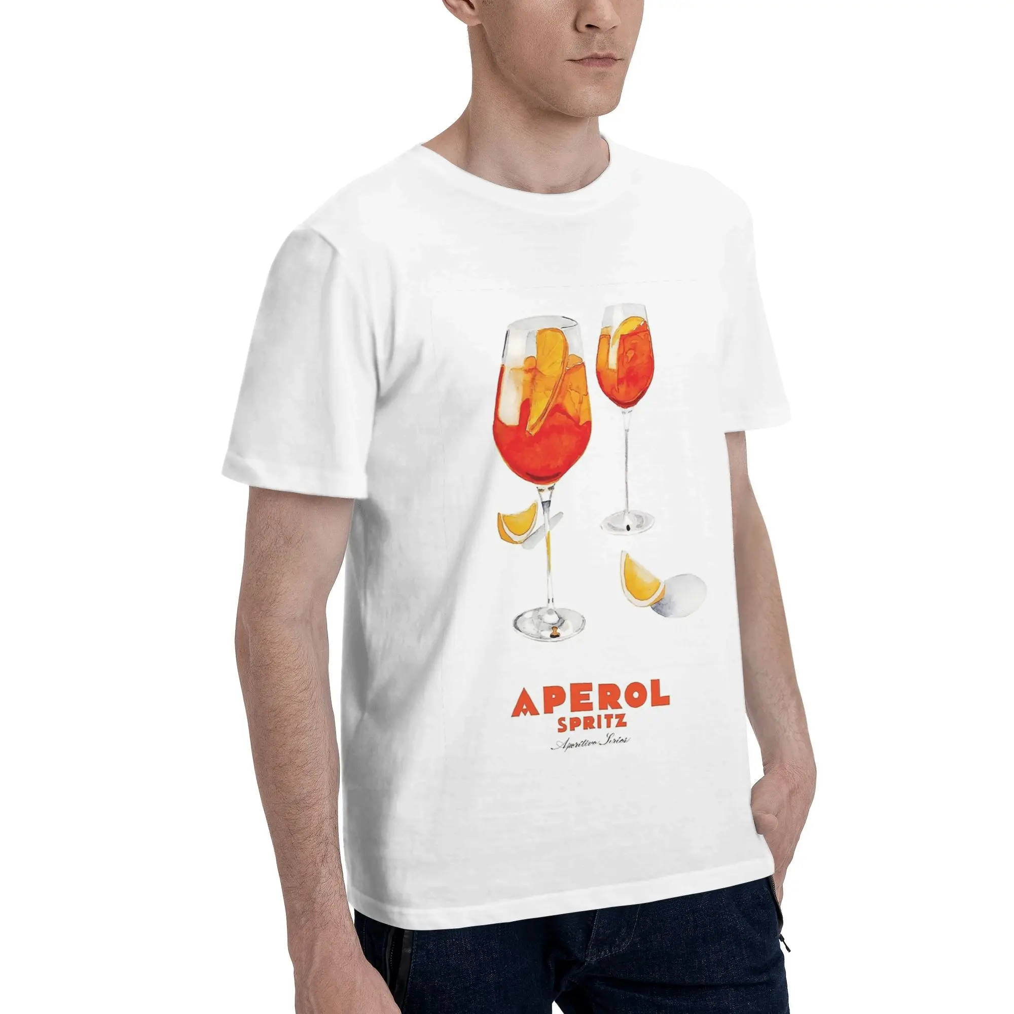 

Aperol! Spritz P Men T-Shirt Oversized T Shirts Men's Round Neck Cotton Tees Short Summer Male