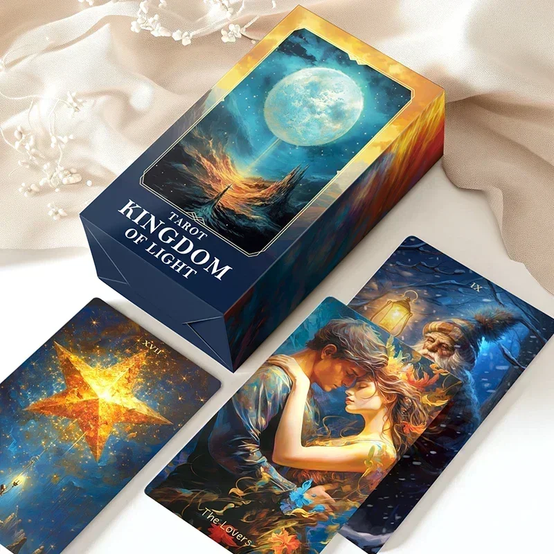 New Beginners Oracle Divination Deck Kingdom of Light Tarot Spanish High Quality 78 Matte Advanced 12x7 Attached PDF Guidebook