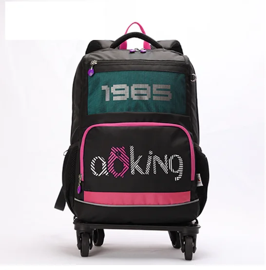 16 inch school Rolling backpack Children Travel Trolley Bag school Wheeled backpack for boys schoo trolley bag with 4 wheels