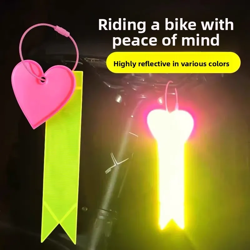 1pc Cycling reflective riding ornament, mountain bike decoration, seat ribbon, night riding warning strip, backpack pendant