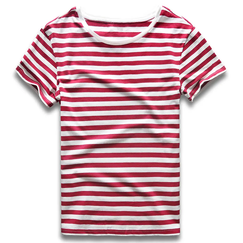 Men Striped T-Shirt Stripes Top Tees Male Fashion Short Sleeve Blue Red White Black T Shirt Costume Cosplay Party