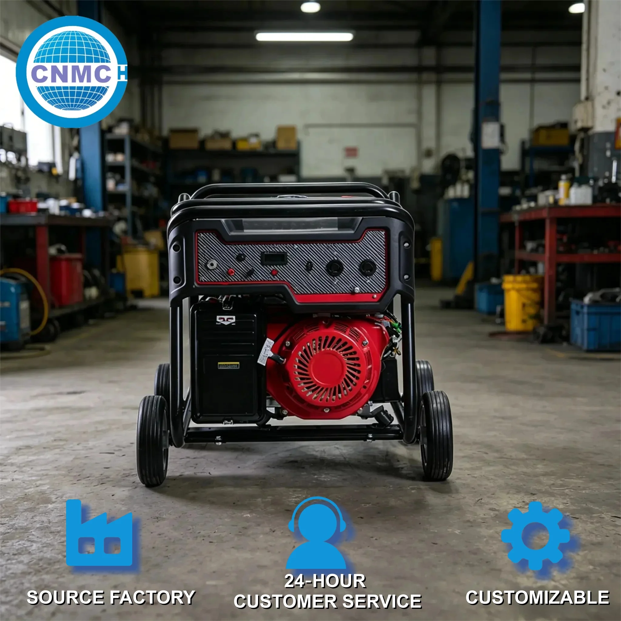CNMC 3kw 5kw 6kw 7.5kw 9.5kw Open Frame Petrol Generator 50HZ 60HZ Household Petrol Generator with Wheel CE EPA Certified