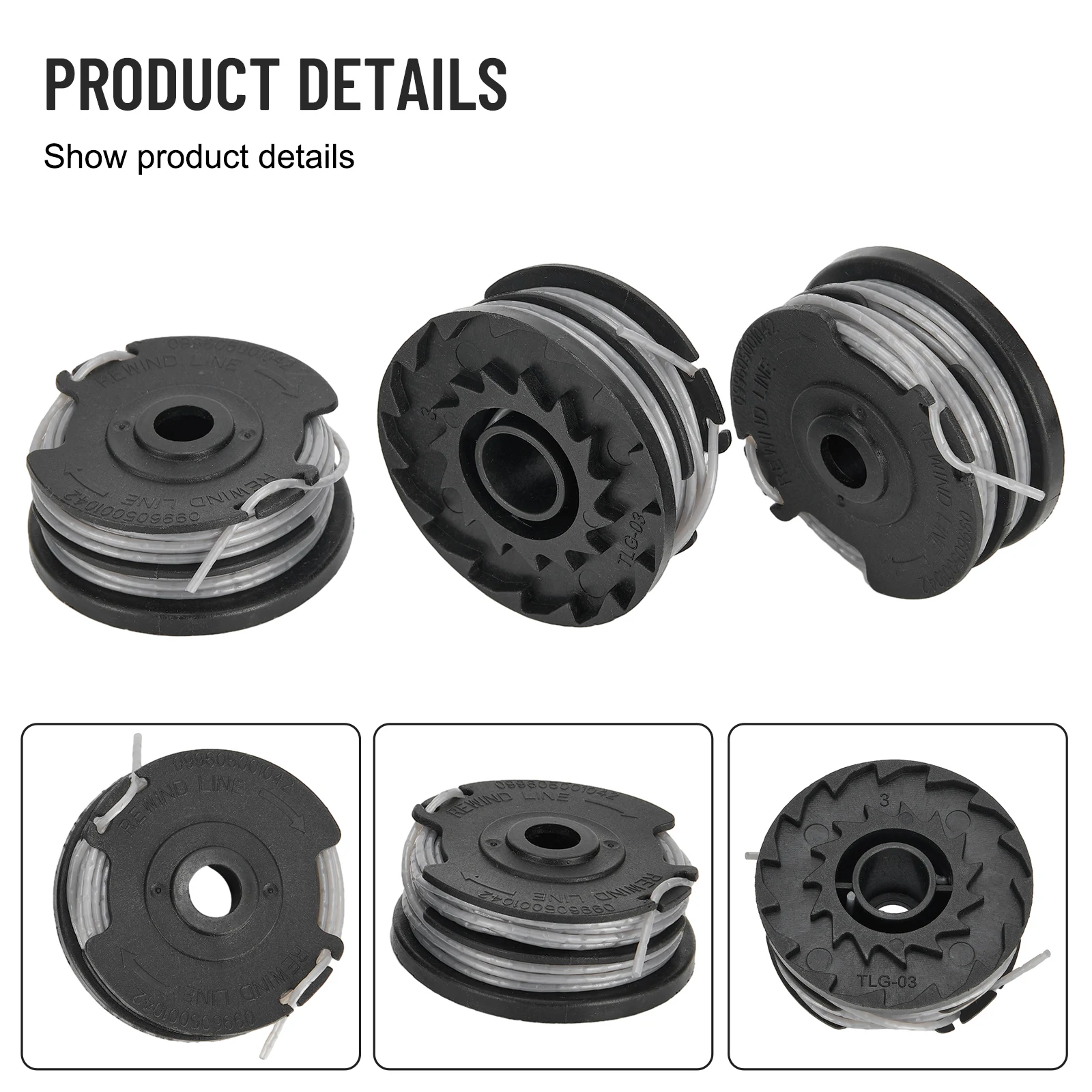 Grass Trimmers Line Spools Lawn Mower Replacement 3pcs/set For G40LTK2x / 2101507 For Greenworks G40LT G40LTK2