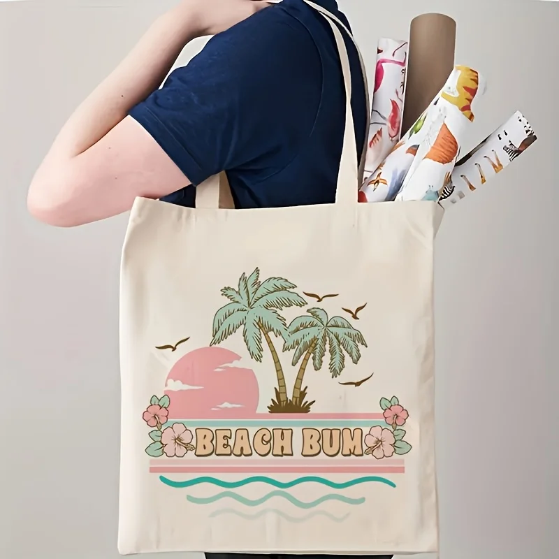

[Beach Tote Bag] Custom Beach Vacation Tote Bag for Women - Large Capacity Durable Printed Design - Personalized Names