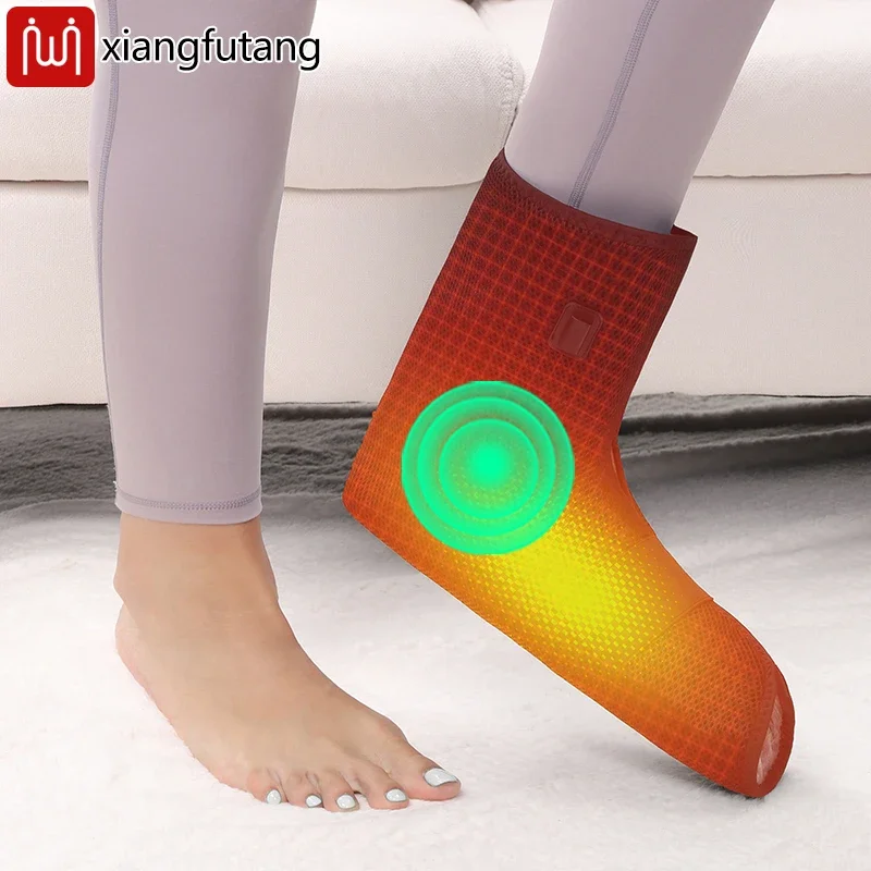 Heating Foot Wrap 3-Gear Massage Temperature Hot Compress Foot Ankle Brace for Warm Ankle Foot Pain Relief Anti-fatigue