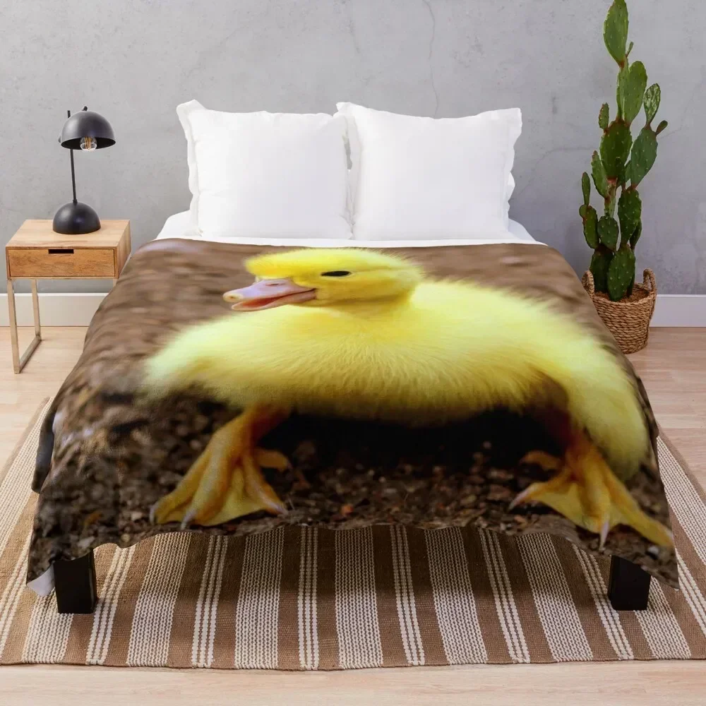 

ANIMALS #62 - Adorable Yellow Duckling Throw Blanket Versatile Cozy Throw Blanket for All Occasions