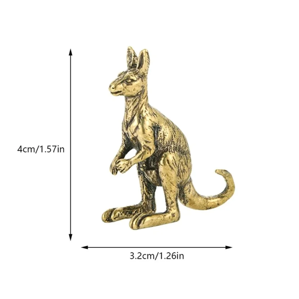 Винтажные латунные фигурки кенгуру, милая медная статуя кенгуру, изысканные миниатюры ручной работы, украшение для кенгуру, офисные украшения