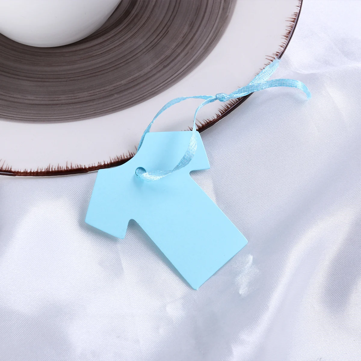 100 Pcs Personalized Tags Shower Gift Label Paper Gifts Rectangle The Blue