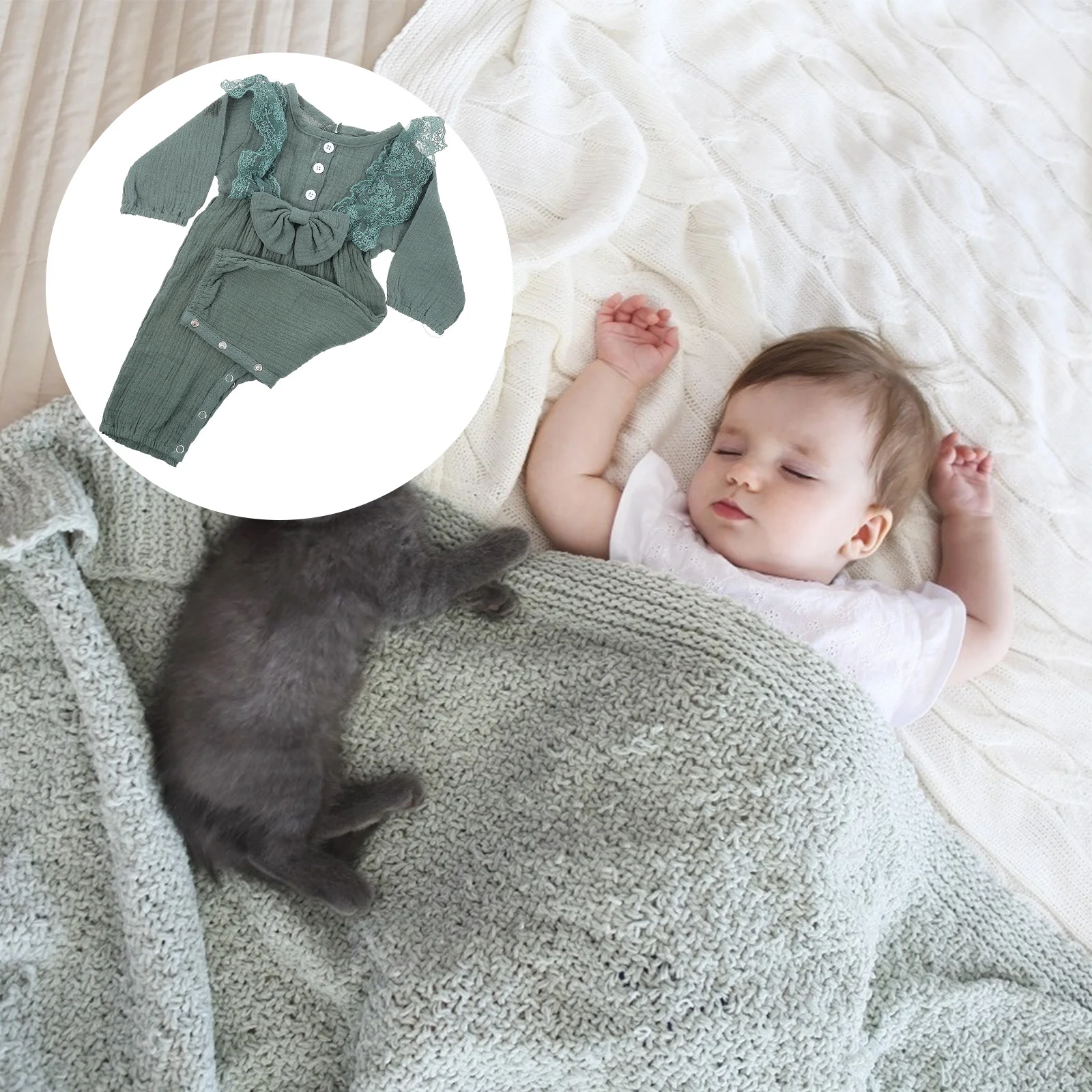 

1Pcs Pure Color Baby Jumpsuit Summer Cotton Newborn One Piece Clothes Breathable Soft Lightweight Outfit Daily Wear