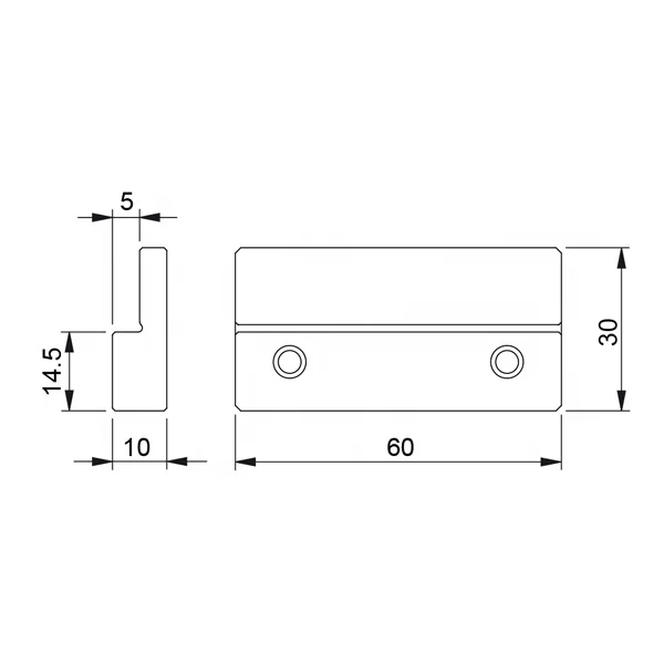 HPEDM system 3R-239.26 WEDM hardened steel Zero-line support tab 5 mm use with ruler HE-R06777