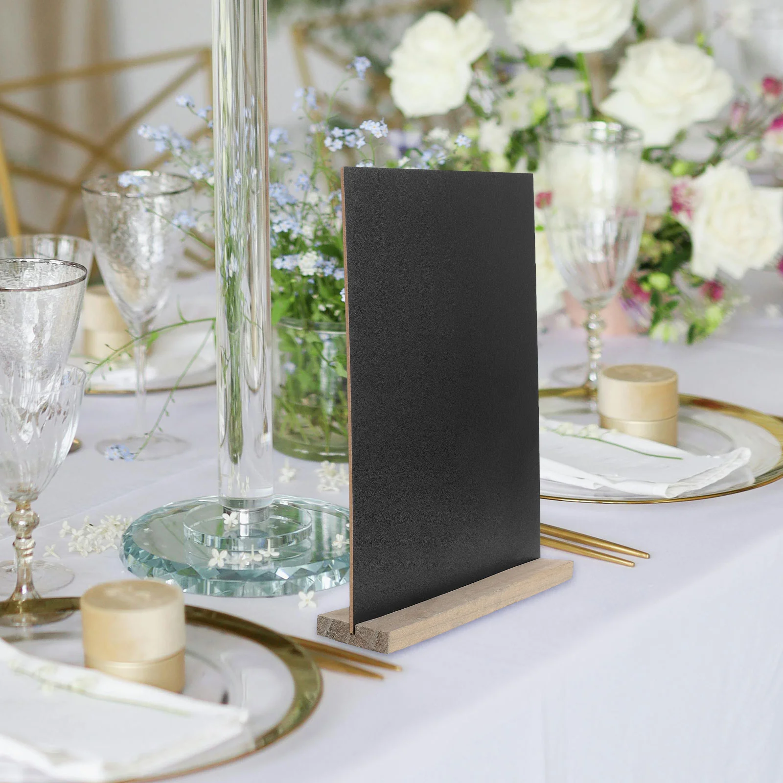 Dupla face Quadro, Sinal Board, Mini Chalk, Message Tabletop, Stand Two