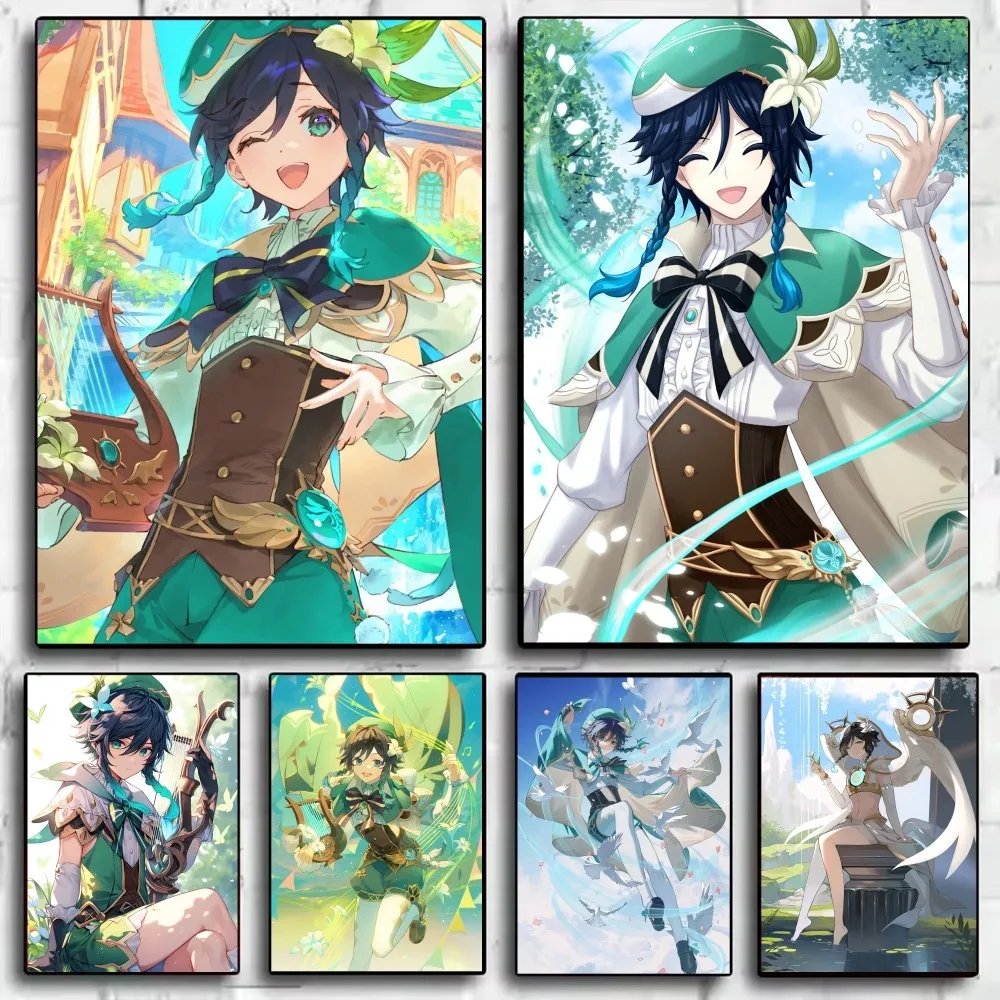 

Genshin Impact Venti Poster HD art sticky wall waterproof home living room bedroom bar aesthetic decoration