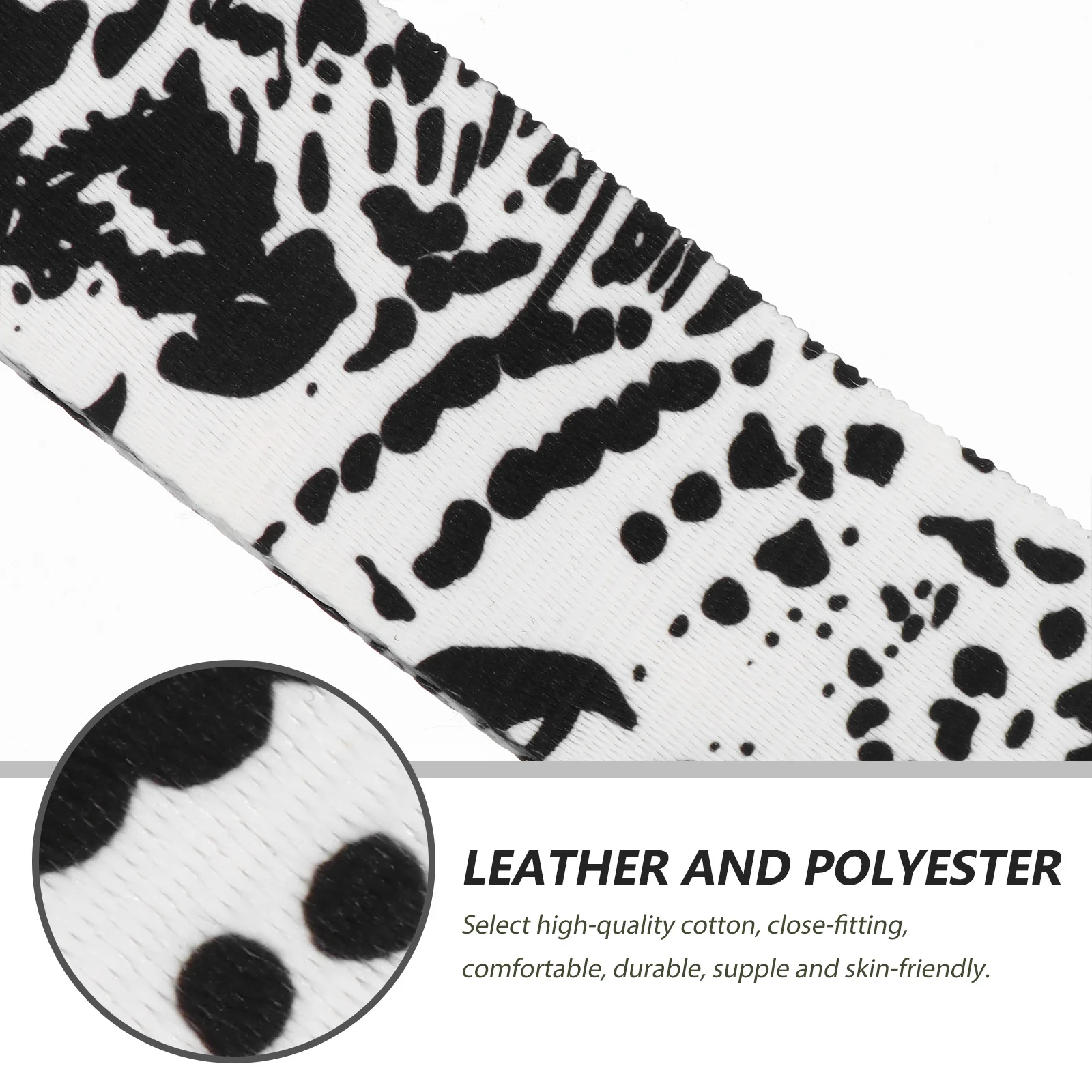 1 pièces sangle de guitare imprimé élégant Durable noir blanc ceinture d'épaule pour basse acoustique électrique ukulélé accessoire de guitare