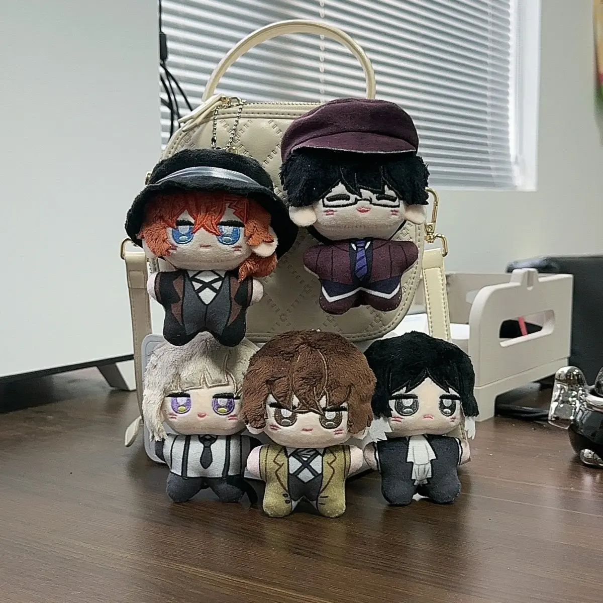 Anime Bungou Zwerfhonden Pluche Sleutelhanger Dazai Osamu Nakahara Chuuya Zachte Knuffels Verjaardagscadeau 10 cm