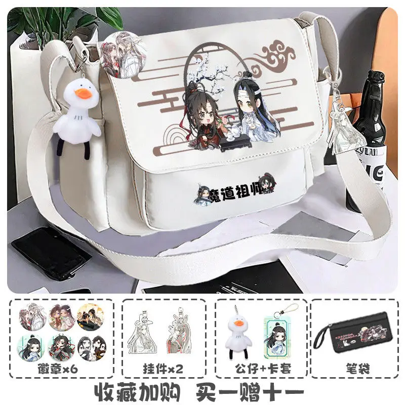

Игра аниме Grandmaster of Demonic Cultivation Cos Weiwuxian Lanwangji, унисекс, 2025 г., повседневная холщовая сумка с принтом Q-версии, подарок