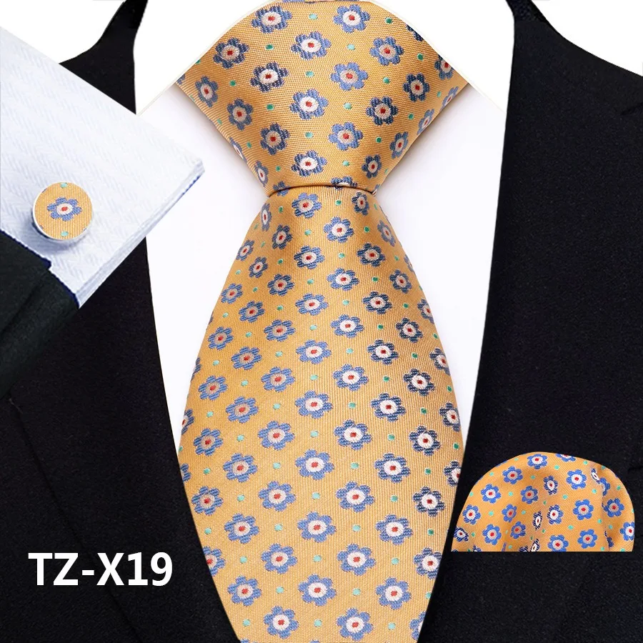 Klassisches Krawattenset für Herren, florales Paisley-Krawattenset mit Einstecktuch und Manschettenknöpfen, Vintage-Krawatte für Hochzeit, Business-Anzug-Accessoires – Detail 25