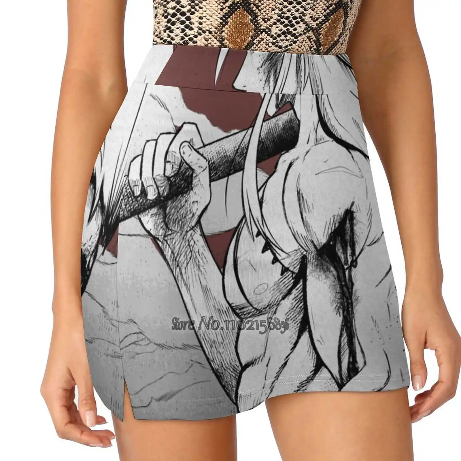 

Oni Women Tennis Skirts Golf Badminton Pantskirt Sports Phone Pocket Skort Not Going Sunrise Novaevo Sleeve Anime Ink Comic Man