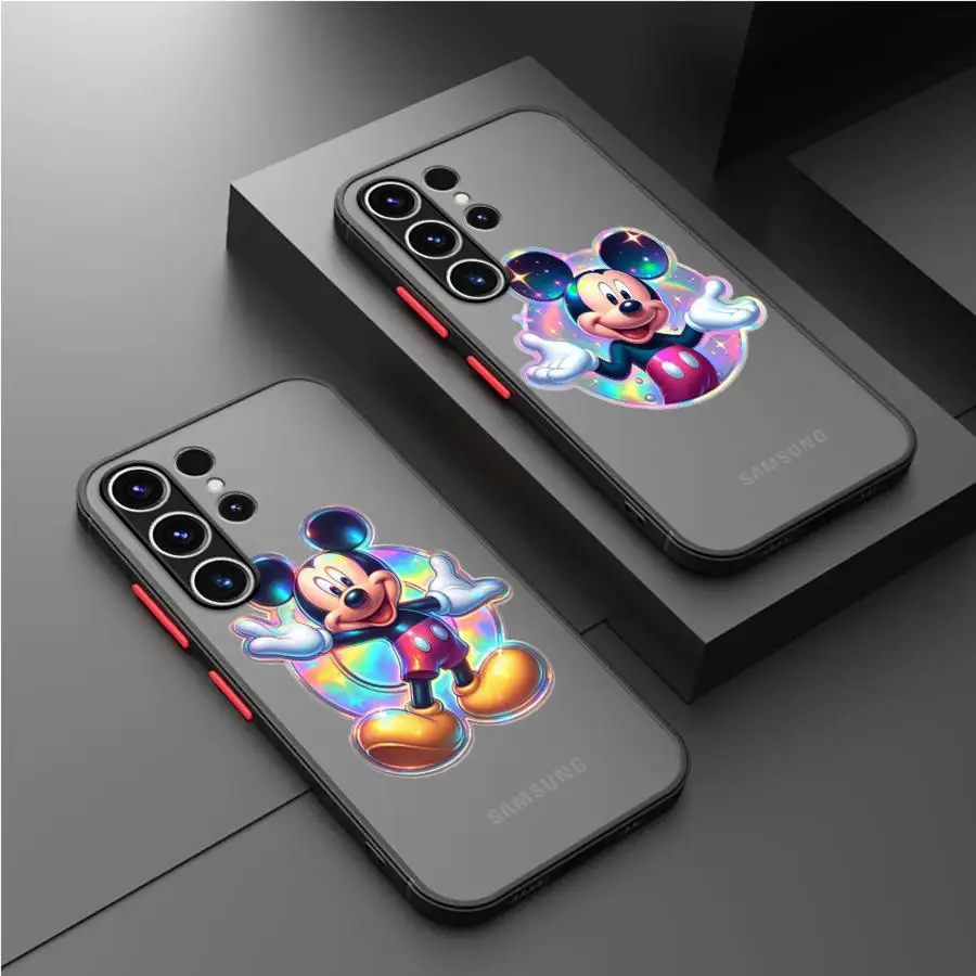 Disney Minnie Mouse Matte Case For Samsung Galaxy S24 S22 S23 S20 S21 FE S10 Plus Capa Note 20 Ultra 10 Lite Phone Fundas