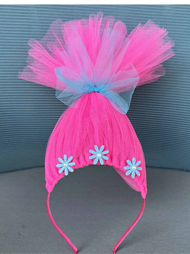 Halloween elfe magique Cosplay bandeau princesse coquelicot Trolls cerceau de cheveux performance fête d'anniversaire accessoires de cheveux