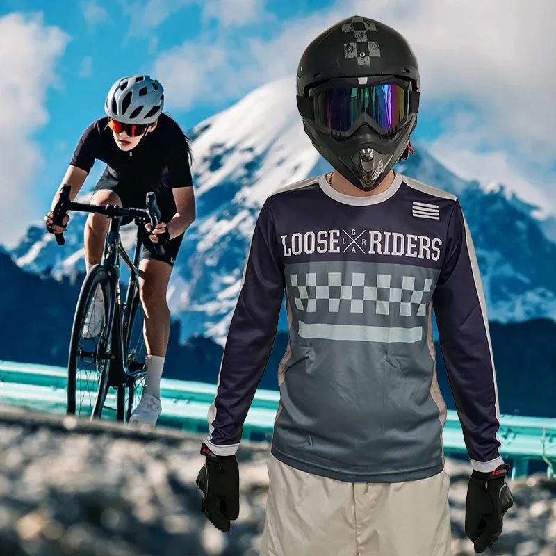 

loose riders mountain bike jersey endurance downhill MTB shirt DH motocross sportswear breathable speed dry
