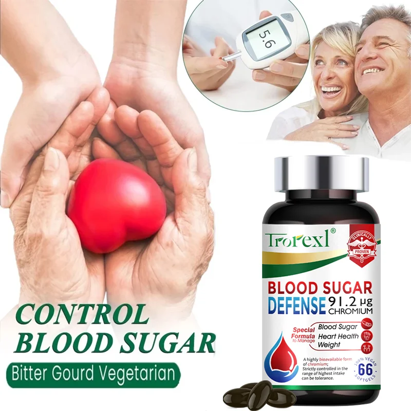 Blood Sugar Defense Diabetes Capsule for Cardiovascular Heart Health, Glucose Metabolism, Maintain Blood Sugar Normal Levels