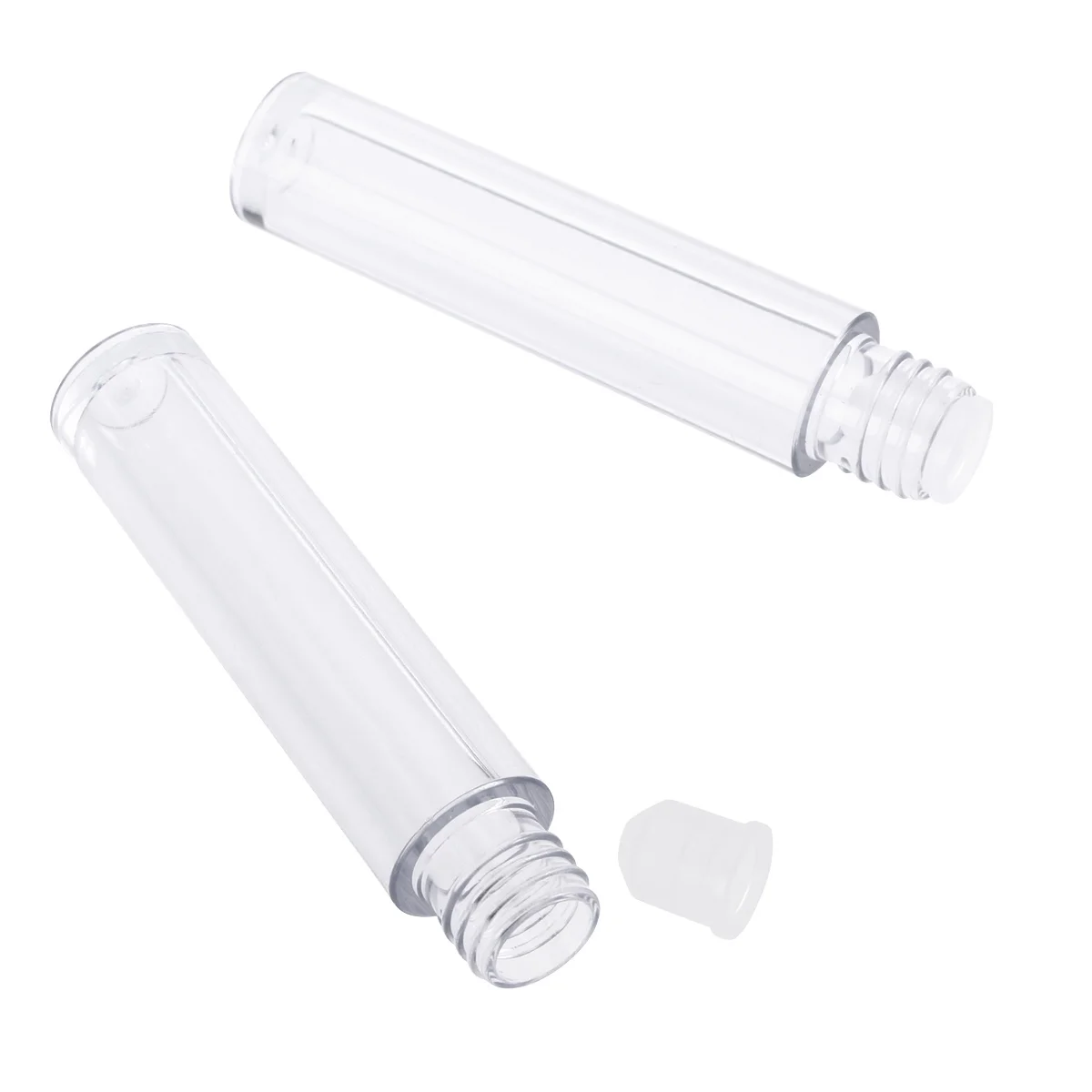 

6Pcs Eyelashes Bottle Empty Mascara Tube Eyelash Cream Container Black Lid Transparent Body DIY Makeup Travel Eyelash Brush Tube