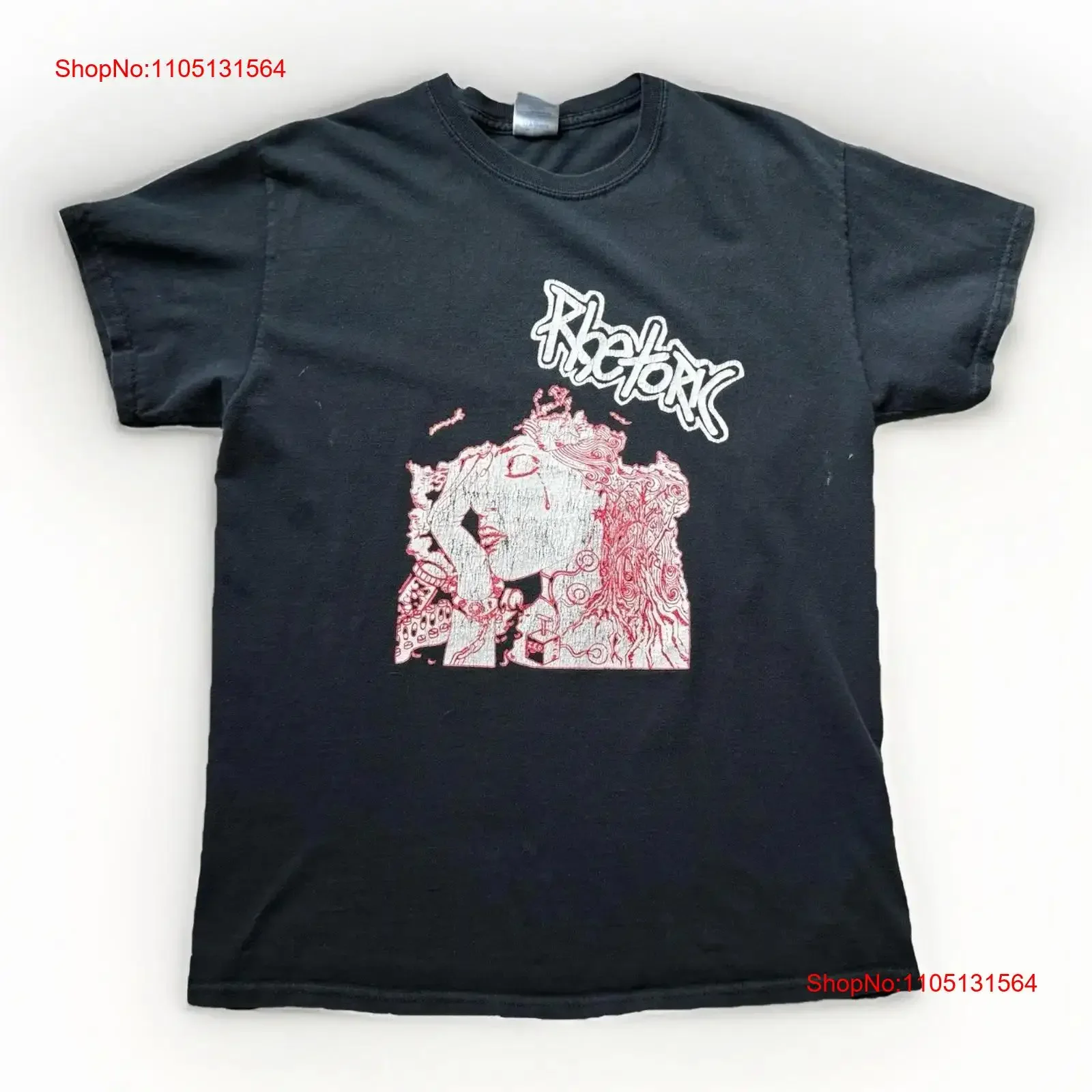 تي شيرت VTG Rhetoric MediumSteel Your Mind المتشددين الشرير CTHC WMHC الفرقة خمر غسلها امتدت تنوعا #1