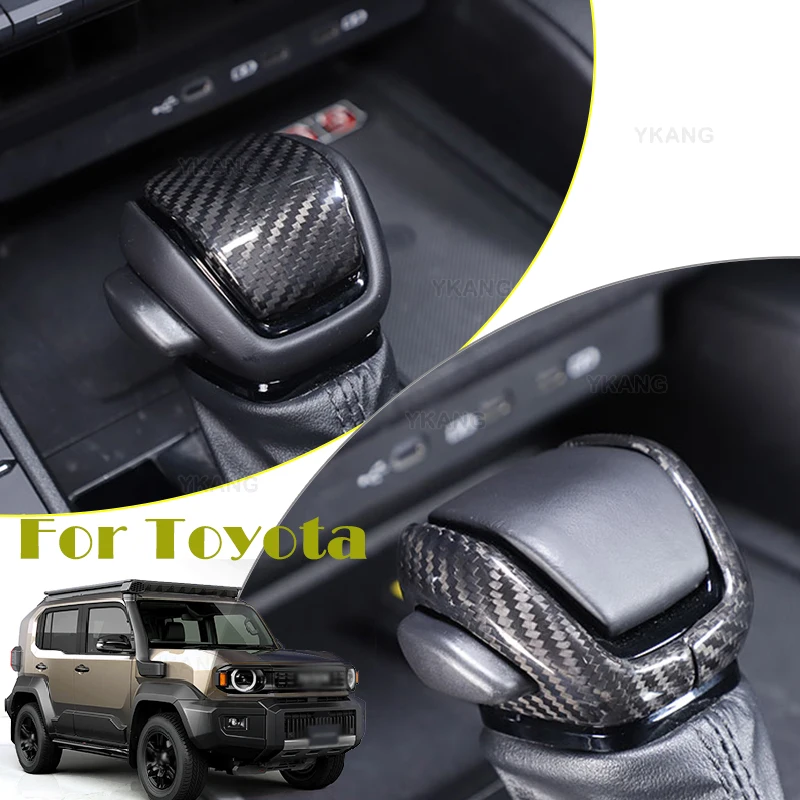 For Toyota FJ Cruiser 2026 LHD Real Hard Carbon Fiber AT gear Lever shift knob Button Frame Head Handle Knob Cover Trim Sticker