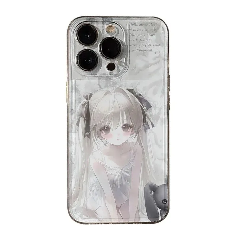 

Japan Cute Anime Girl Yosuga no Sora Phone Case iphone 11 12 13 14 15 16 17 Pro Max 16 Plus Transparent fall protect Cover﻿﻿﻿﻿