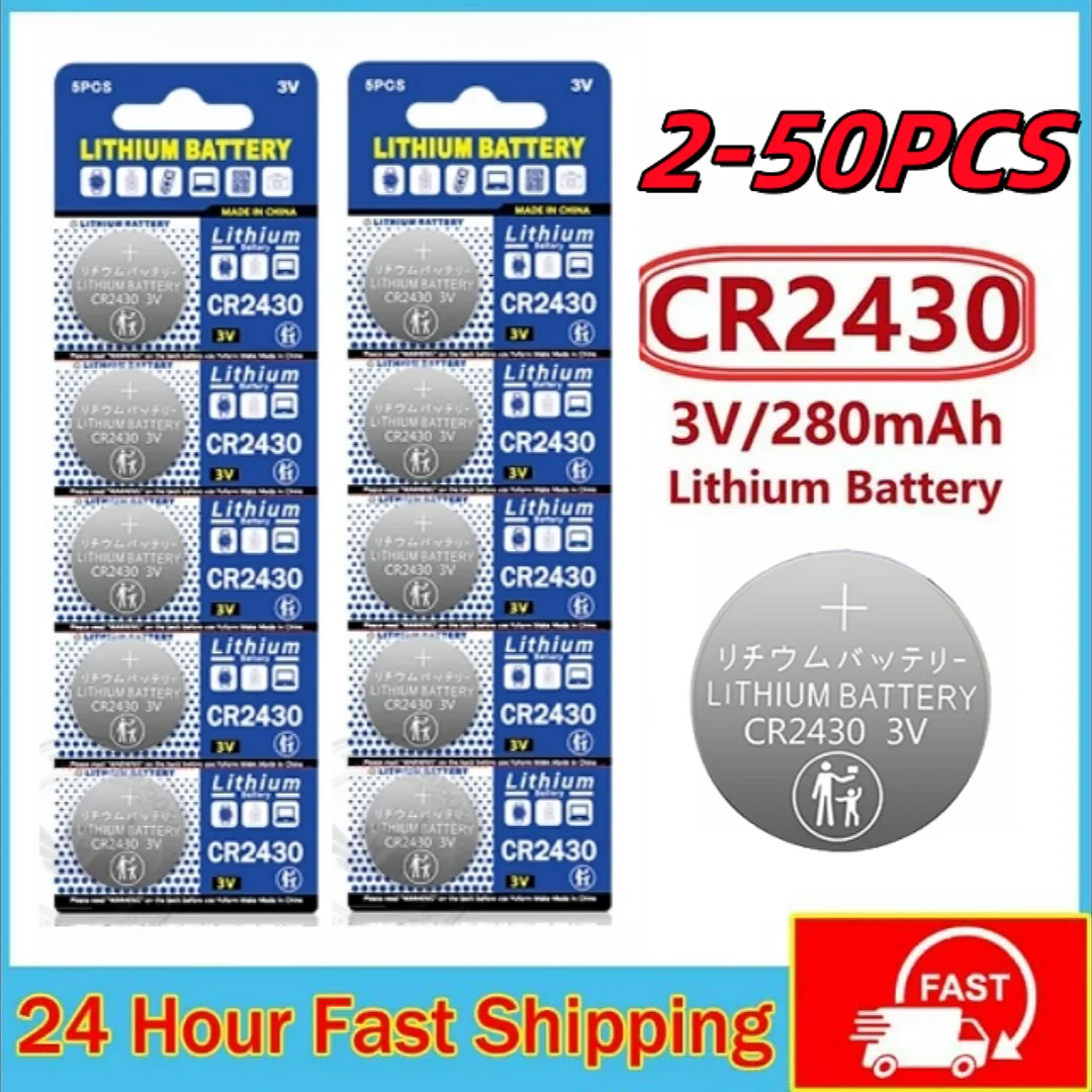 

NEW CR2430 3V Lithium Battery CR 2430 DL2430 BR2430 Button Coin Batteries for BMW Key Fob Watch Alarm Clock Remote Control