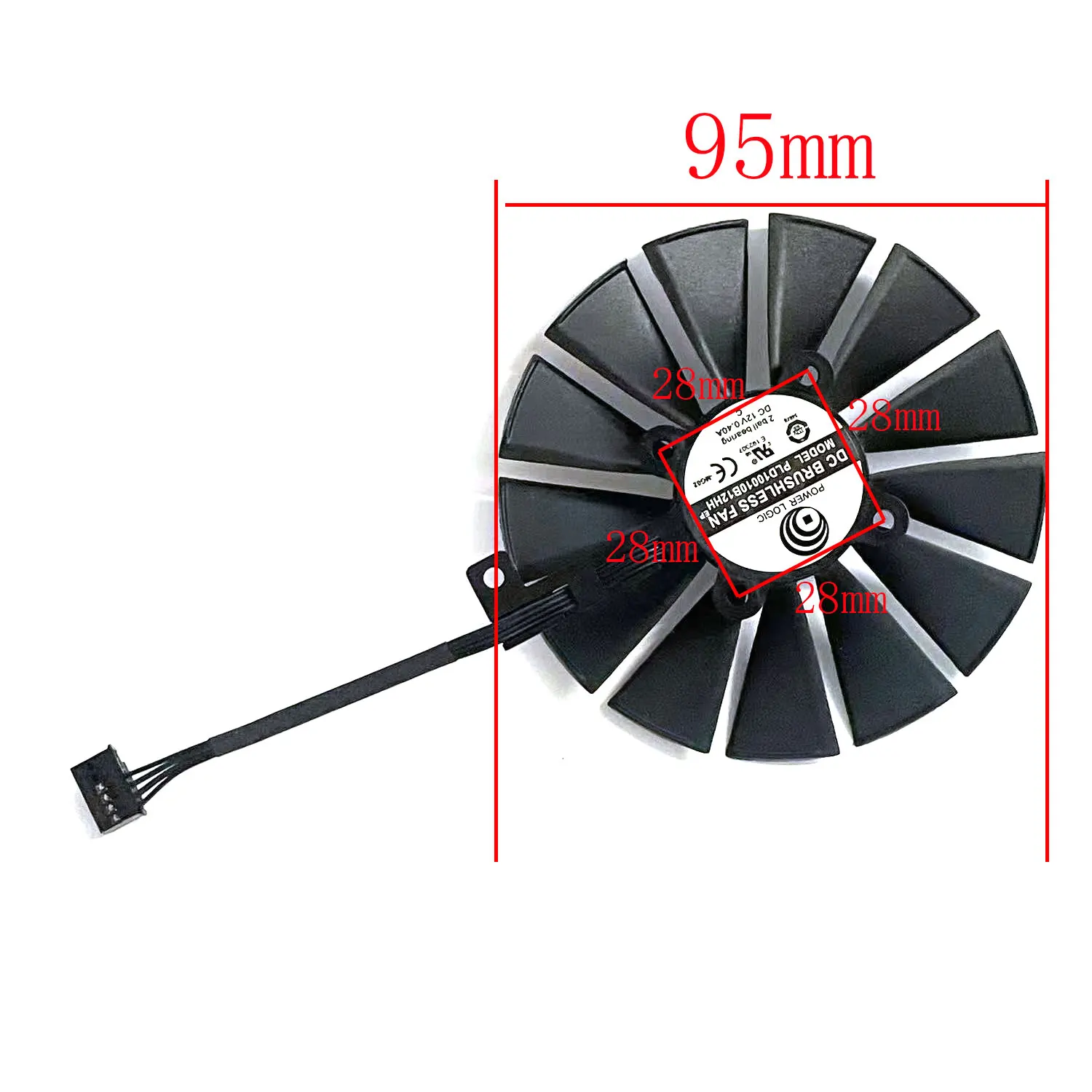 

For ASUS PH-GTX 1660Ti GTX 1660 PH-GTX 1660S PH-RTX 2060-6G graphics card 95MM 6PIN FDC10U12D9-C PLD10010B12HH RTX2060 fan